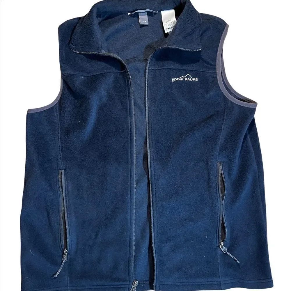 Eddie Bauer Mens Navy Fleece Vest Size M